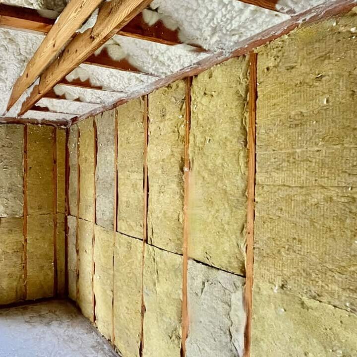 rockwool in a lighted room