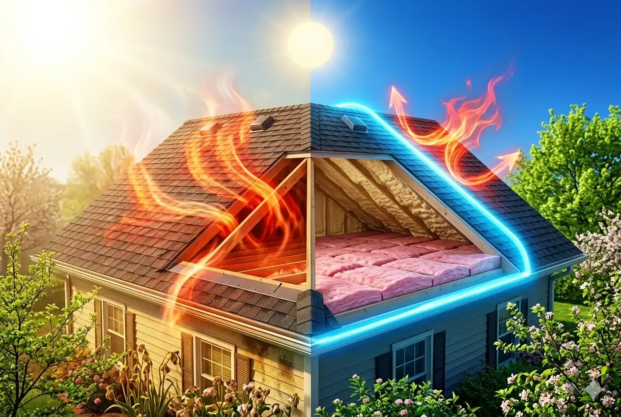 spring attic insulation heat protection